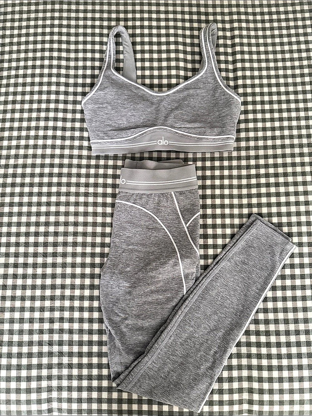Alo Grey Alosoft High Waist Heart Throb Set